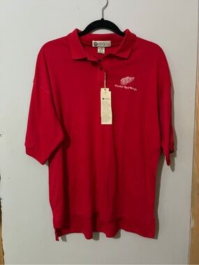 Antigua Red Detroit Red Wings Polo Shirt with Embroidered Logo